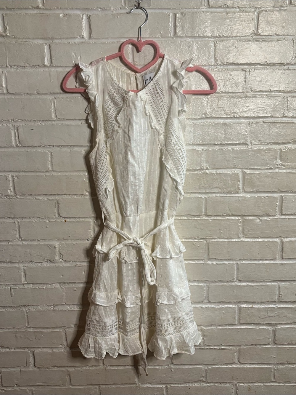 women’s white ruffled dress - polly